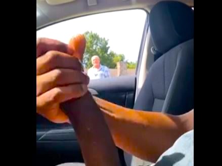 Old man see black teen wank